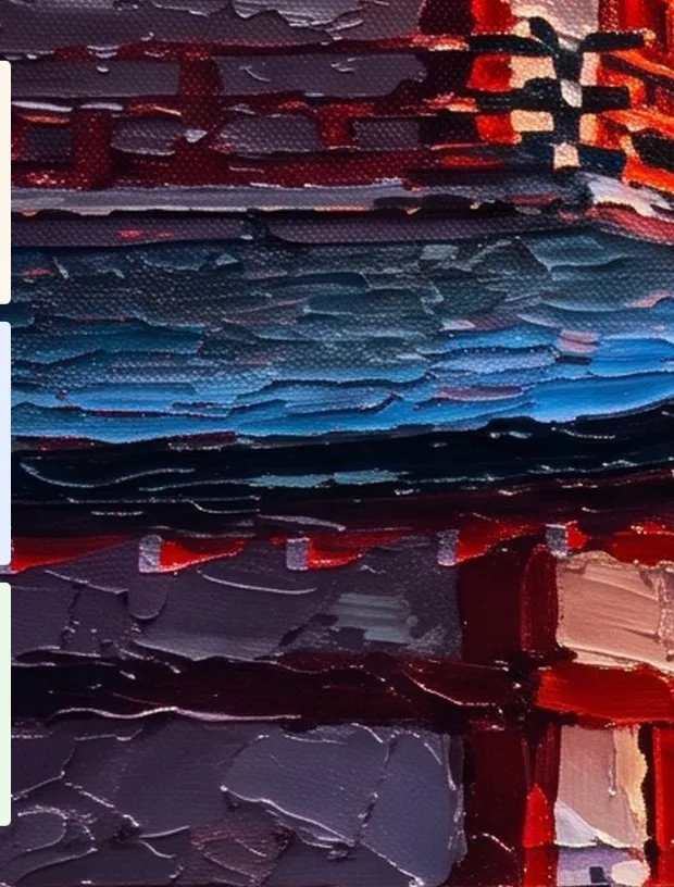 The left edge of the wallpaper with three thin coloured slivers, notes tucked against the edge.