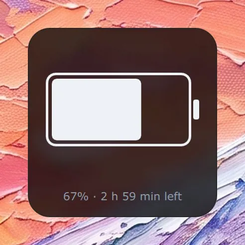 The Battery widget in Analogue: a battery cell two-thirds full