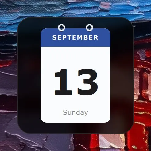 The Calendar widget in Analogue: a tear-off page for Sunday the 13th