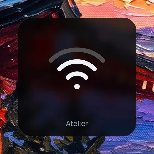 The Network widget in Analogue: Wi-Fi arcs over the network's name
