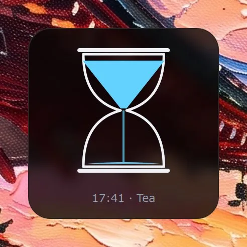 The Timer widget in Analogue: an hourglass running