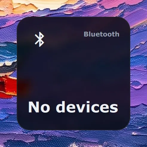 The Bluetooth widget in Modern: no devices connected