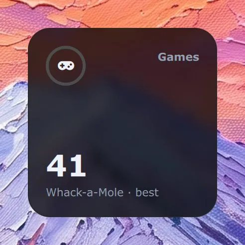 The Games widget in Modern: 41, the best at Whack-a-Mole