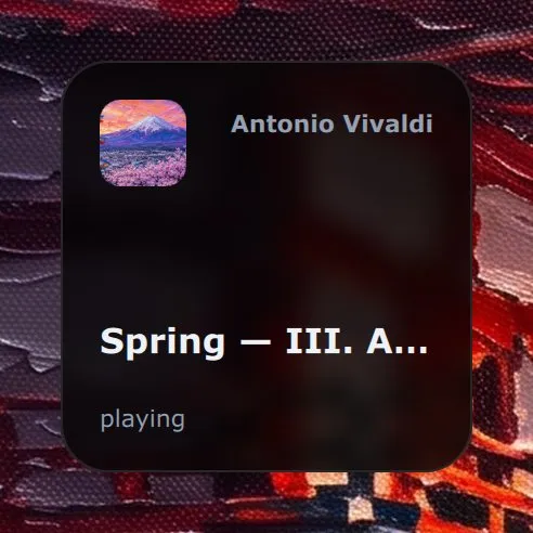 The Media widget in Modern: a track playing, with its cover