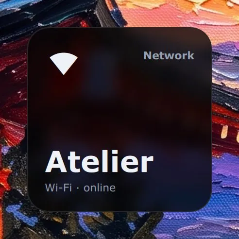 The Network widget in Modern: the Wi-Fi network, online