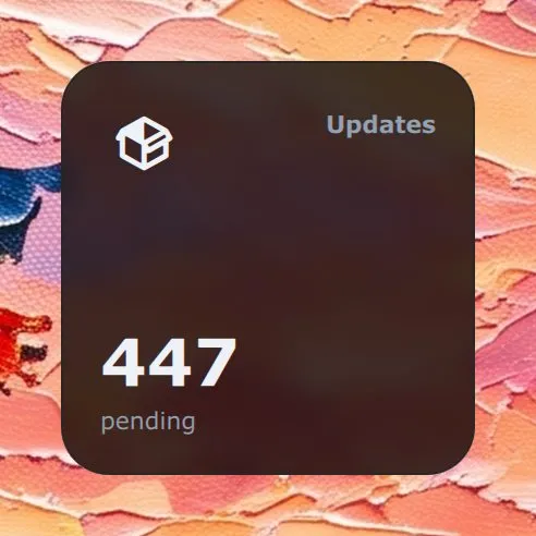 The Updates widget in Modern: 447 packages pending