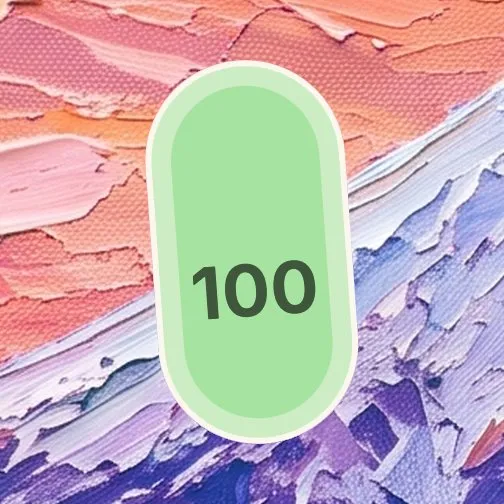 The Battery widget in Sticker: a green upright pill reading 100