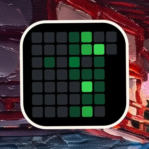 The GitHub widget in Sticker: the contribution wall in greens on a black sticker