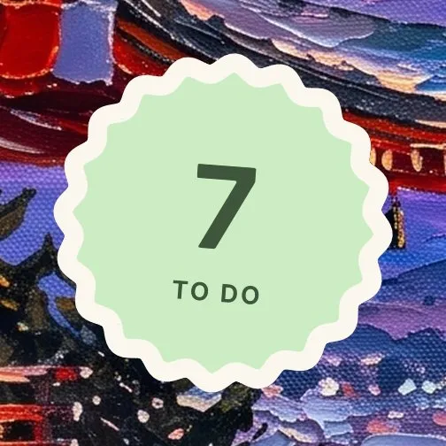 The Tasks widget in Sticker: 7 to do on a green scalloped seal